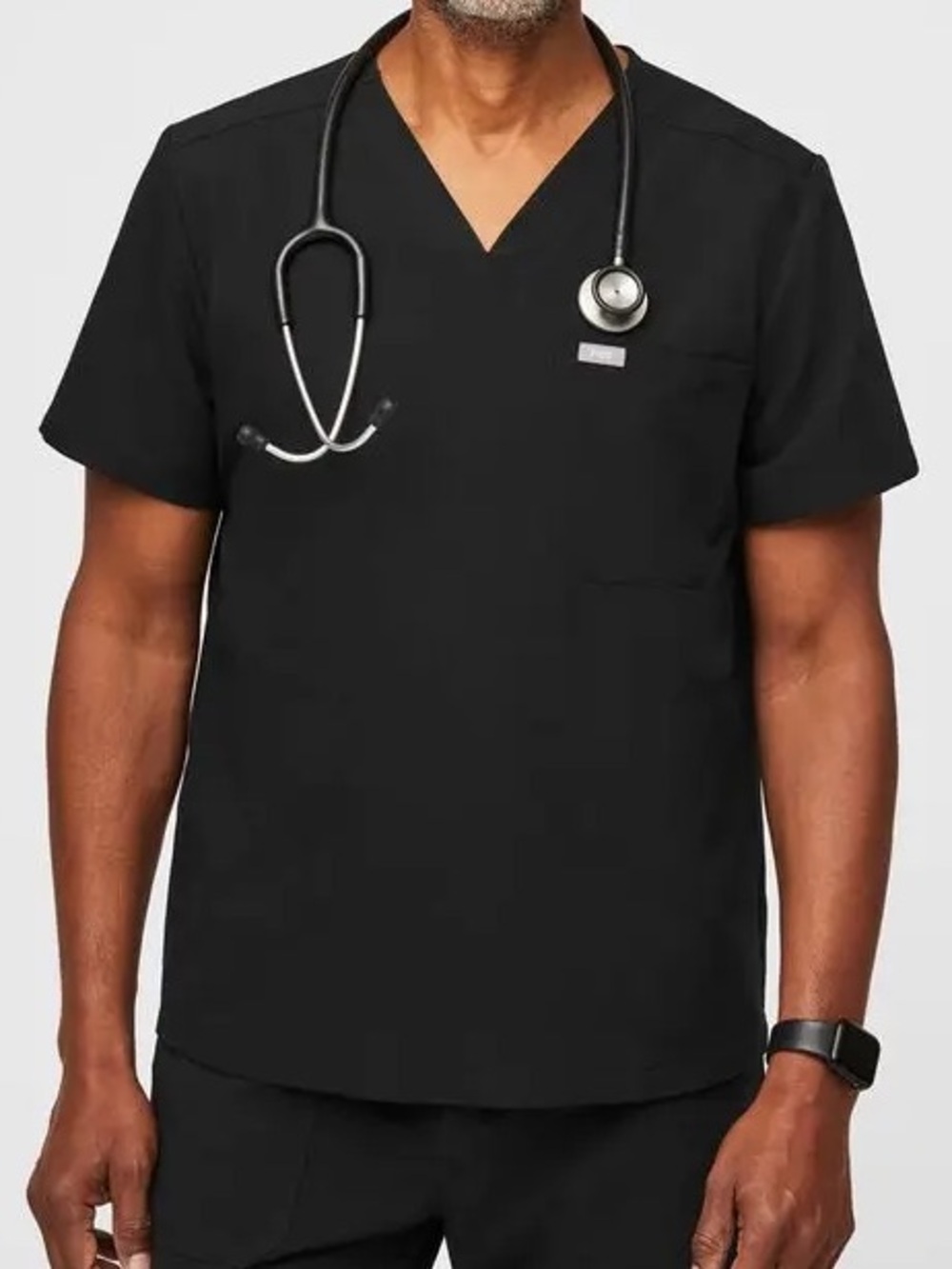 Figs Men’s Black Chisec Three-Pocket Scrub Top Size Medium